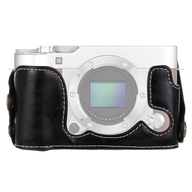 1/4 inch Thread PU Leather Camera Half Case Base for FUJIFILM X-A3 / X-A10(Black)