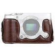 1/4 inch Thread PU Leather Camera Half Case Base for FUJIFILM X-A3 / X-A10(Coffee) - free shipping - PMC TechLife - Order now!