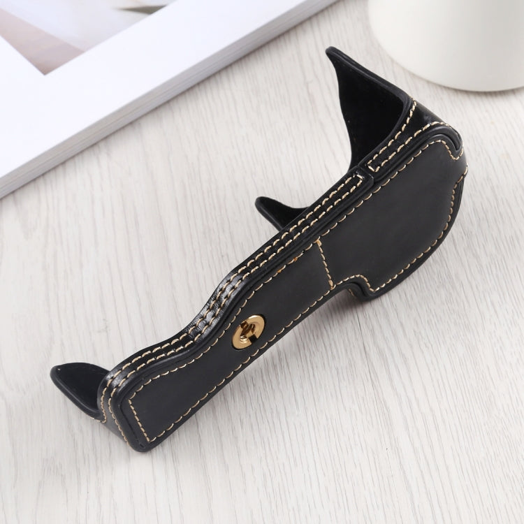 1/4 inch Thread PU Leather Camera Half Case Base for Sony A6400 / ILCE-A6400 (Black)