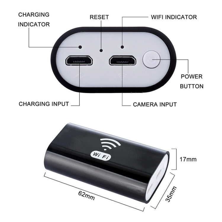 F99 HD Mobile Phone Endoscope, 8mm Water-resistant Pipe Endoscope, Wifi Version, Hardwire, Length: 5m (Black)