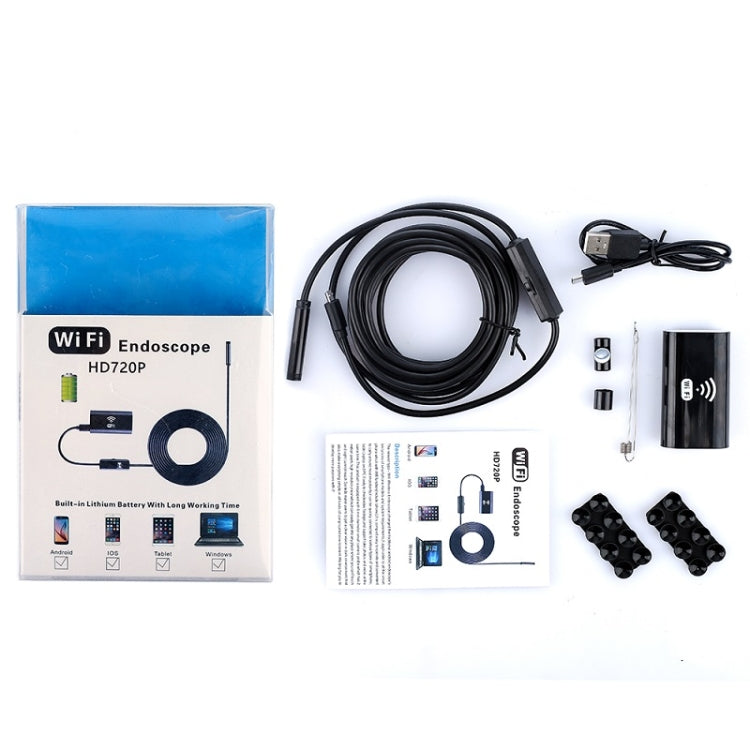 F99 HD Mobile Phone Endoscope, 8mm Water-resistant Pipe Endoscope, Wifi Version, Hardwire, Length: 5m (Black)