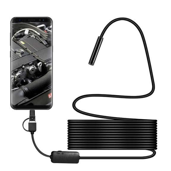 Y101 8mm Spiral Head 3 In 1 Water-resistant Digital Endoscope Inspection Camera, Length: 2m Flexible Cable(Black)