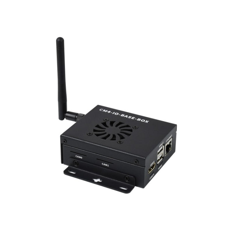 Waveshare Mini IO Board Full Ver Mini-Computer Base Box with Metal Case & Cooling Fan for Raspberry Pi CM4(EU Plug)