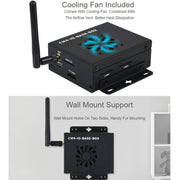 Waveshare Mini IO Board Full Ver Mini-Computer Base Box with Metal Case & Cooling Fan for Raspberry Pi CM4(US Plug)