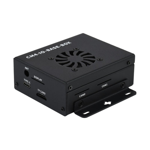 Waveshare Mini IO Board Lite Ver Mini-Computer Base Box with Metal Case & Cooling Fan for Raspberry Pi CM4(EU Plug)