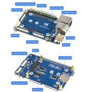 Waveshare Mini IO Board Lite Ver Mini-Computer Base Box with Metal Case & Cooling Fan for Raspberry Pi CM4(US Plug)