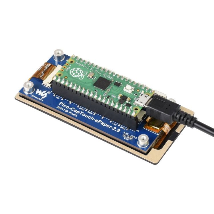 Waveshare 2.9 inch 296 x 128 Pixel Touch Black / White e-Paper Module for Raspberry Pi Pico, SPI Interface