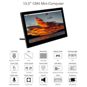 WAVESHARE Mini-Computer Powered by Raspberry Pi CM4 Touch Screen(EU Plug)