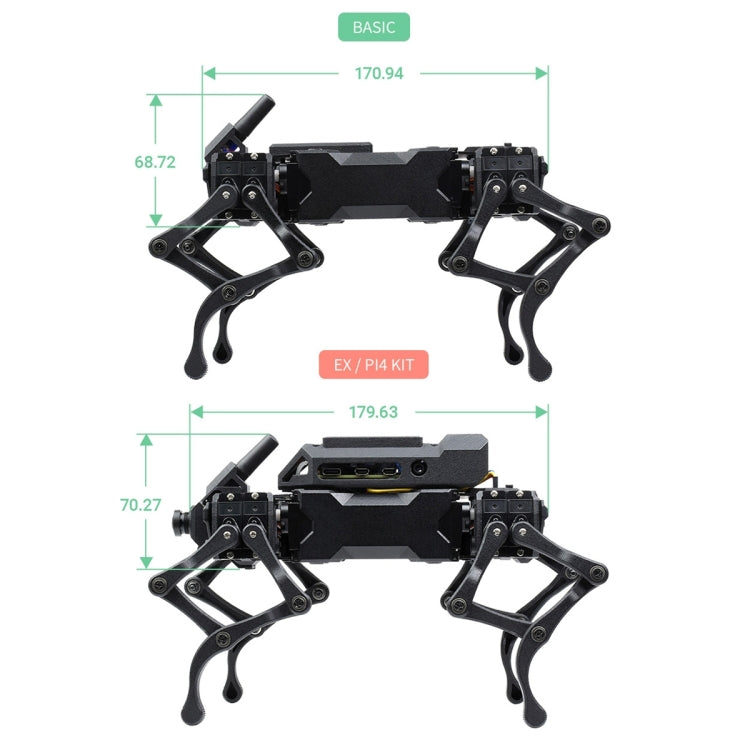 Waveshare WAVEGO 12-DOF Bionic Dog-Like Robot, Basic Version(US Plug)