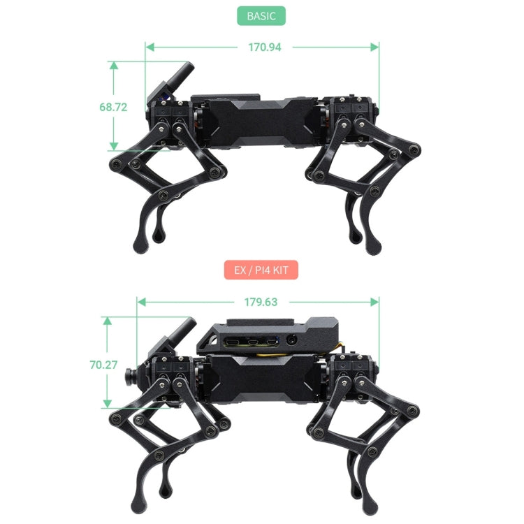 Waveshare WAVEGO 12-DOF Bionic Dog-Like Robot, Extension Pack(US Plug)