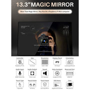 Waveshare 13.3 inch Magic Mirror, Voice Assistant, Touch Control(US Plug)