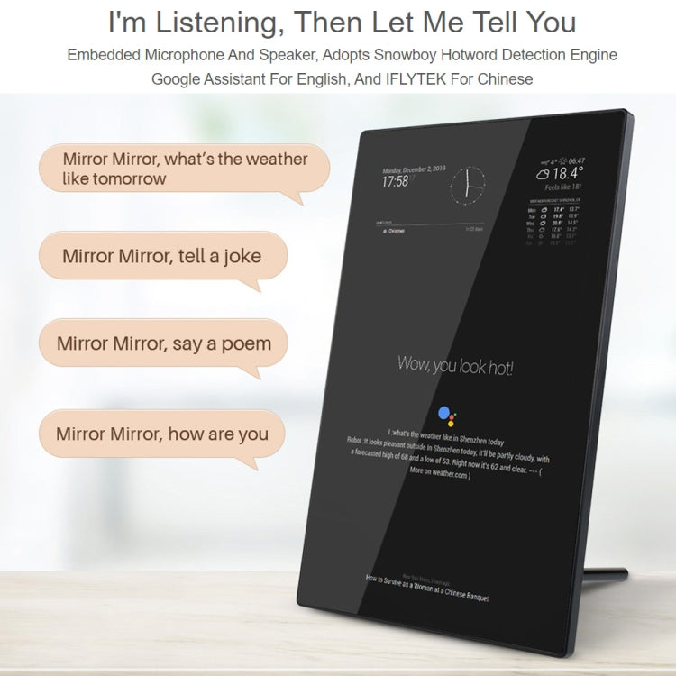 Waveshare 13.3 inch Magic Mirror, Voice Assistant, Touch Control(US Plug)