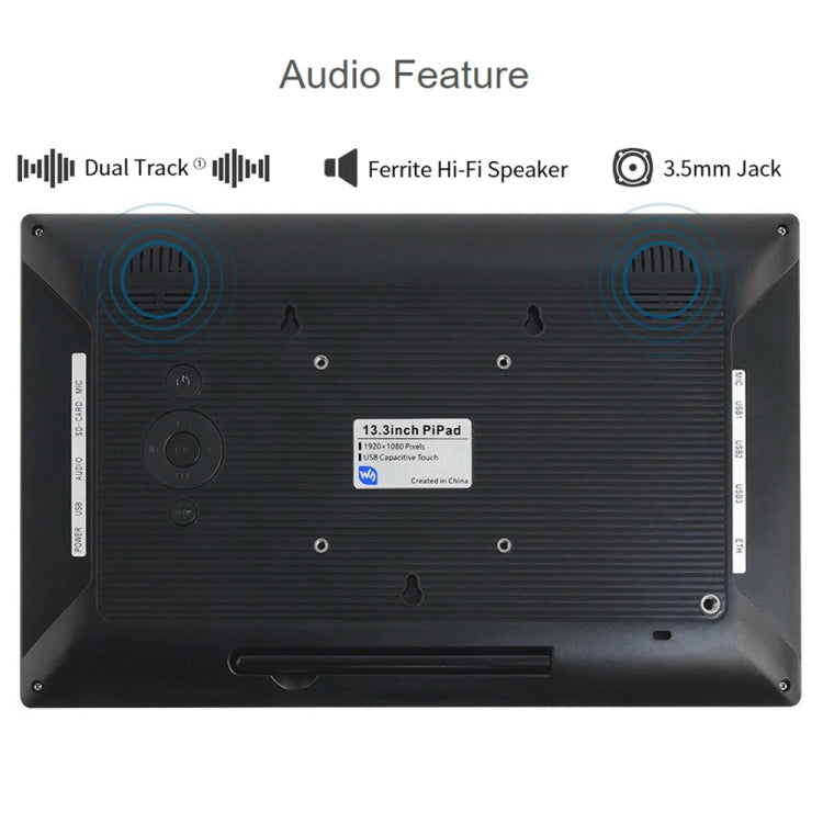 Waveshare 13.3 inch Mini-Computer Powered by Raspberry Pi 3A+, HD Touch Screen(US Plug)