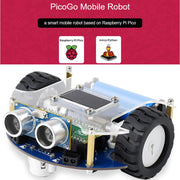 Waveshare PicoGo Mobile Robot, Based on Raspberry Pi Pico, Self Driving, Remote Control(EU Plug)