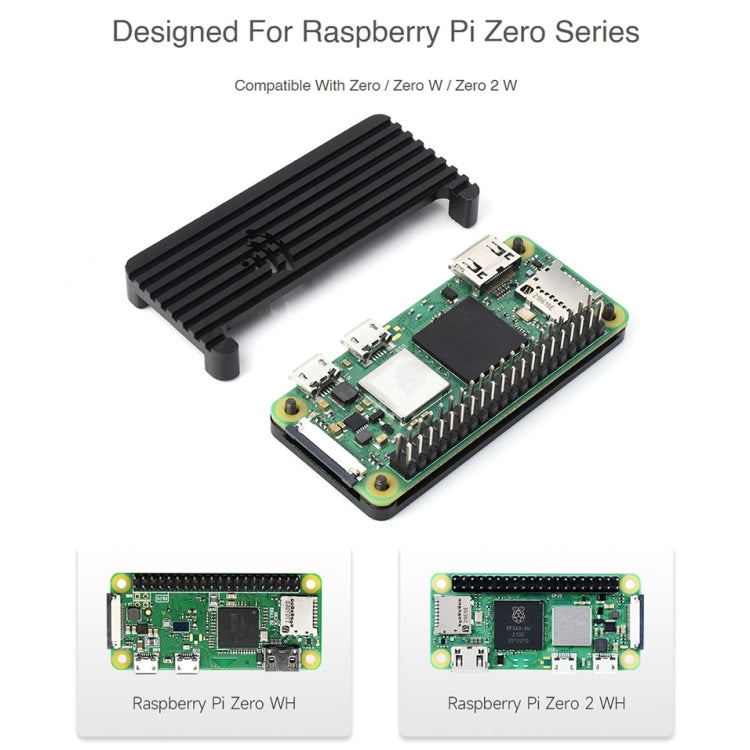Waveshare Aluminum Alloy Protection Case for Raspberry Pi Zero Series, Fits Zero / Zero 2 W
