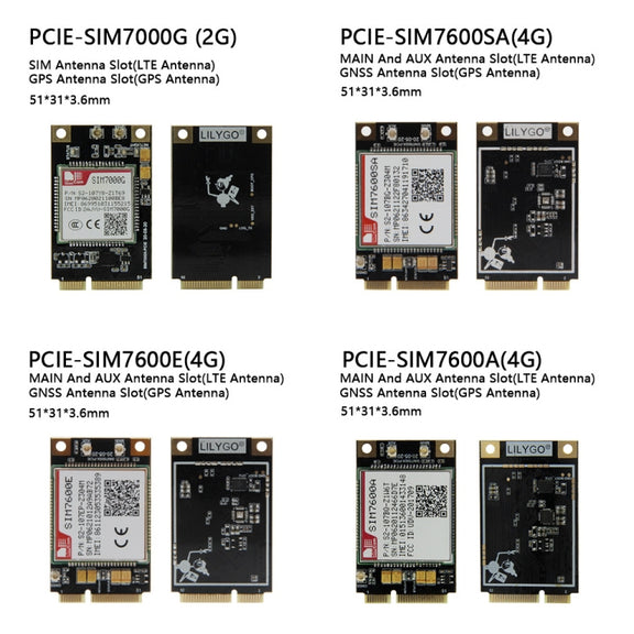 TTGO T-PCIE ESP32-WROVER-B AXP192 Chip WiFi Bluetooth Nano Card SIM Series Module Hardware Composable Development Board, PCIE-SIM7600JC Module