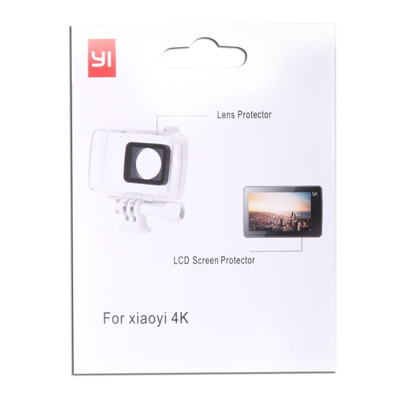 Ultra Clear LCD Screen Protector + Housing Glass Lens Protector Film for Xiaomi Xiaoyi II 4K Camera