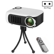 A2000 Portable Projector 800 Lumen LCD Home Theater Video Projector, Support 1080P, EU Plug (White)