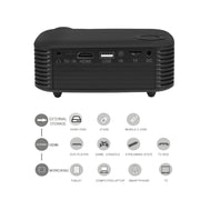 A2000 Portable Projector 800 Lumen LCD Home Theater Video Projector, Support 1080P, EU Plug (White)