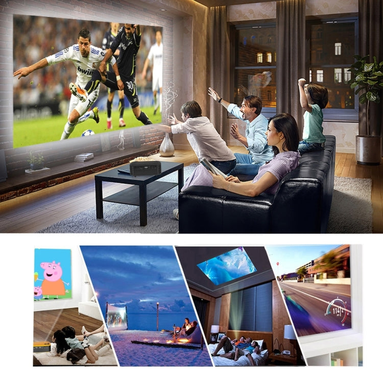 A2000 Portable Projector 800 Lumen LCD Home Theater Video Projector, Support 1080P, EU Plug (White)