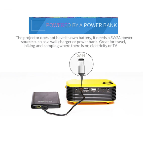 A2000 1080P Mini Portable Smart Projector Children Projector, EU Plug(White Grey)