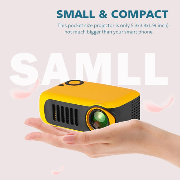 A2000 1080P Mini Portable Smart Projector Children Projector, UK Plug(Yellow)