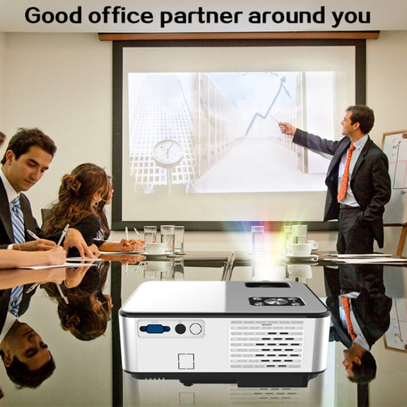 Cheerlux C9 1920x1080P HD Android Smart Projector, Support HDMI x 2 / USB x 2 / VGA / AV(Black)