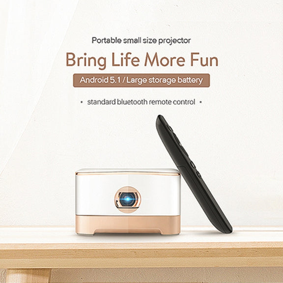 P07-D Mini 50 Lumens Android Home Theater Bluetooth LED Projector with Remote Control, Support Micro SD & Micro USB & WiFi & Audio Out