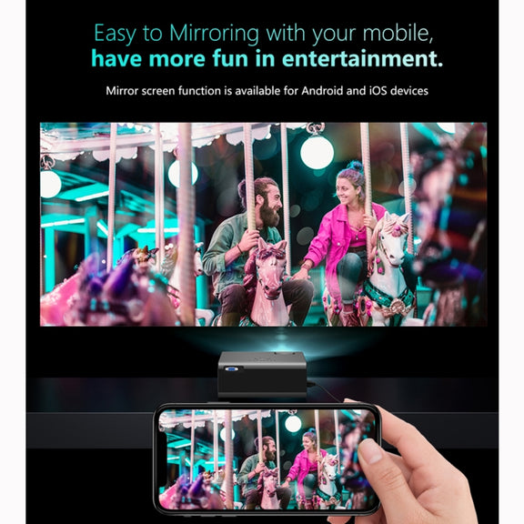 RD825 1280x720 2200LM Mini LED Projector Home Theater, Support HDMI & AV & VGA & USB, Smart Version (Silver)