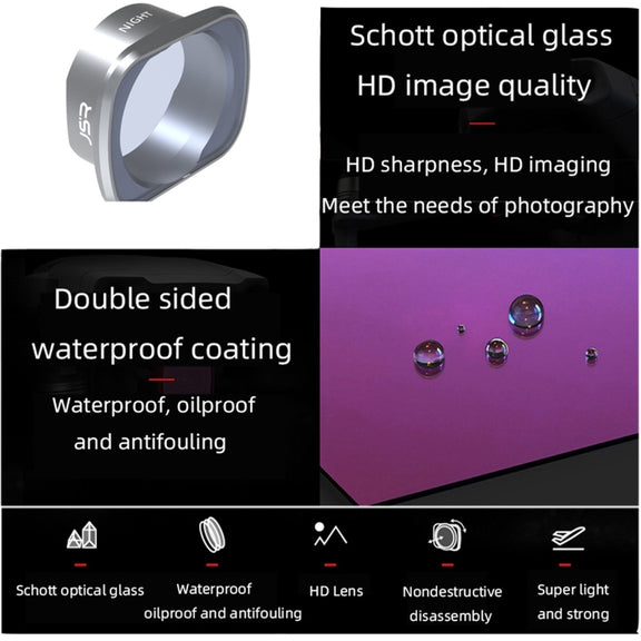 JSR KS ND32 Lens Filter for DJI FPV, Aluminum Alloy Frame