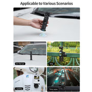 Sunnylife Universal Metal Magnetic Base 1/4 inch Adapter Aluminium Alloy Pivot Stand Base (Black)