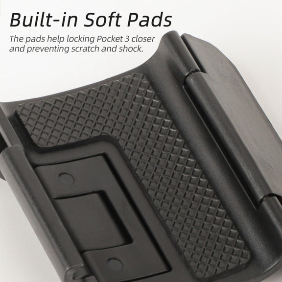 For DJI OSMO Pocket 3 Sunnylife Expansion Adapter Foldable Dual Hooks Adapter Protective Case Bracket (Black)