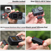 For DJI Osmo Action 5 Pro / 4 / 3 Sunnylife Magnetic Quick-Release Cold Shoe Adapter Action Camera Fill Light Microphone Adapter (Black)