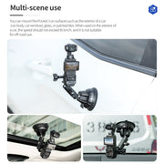 For DJI OSMO Pocket 3 STARTRC Suction Cup Holder Expansion Adapter Bracket (Black)