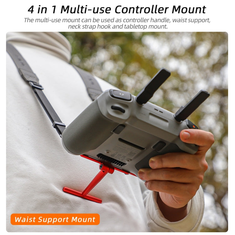 For DJI RC 2 / 1 Sunnylife ZJ764 Controller Handle Waist Support Tabletop Mount Neck Strap Hook Hanger Bracket (Red)