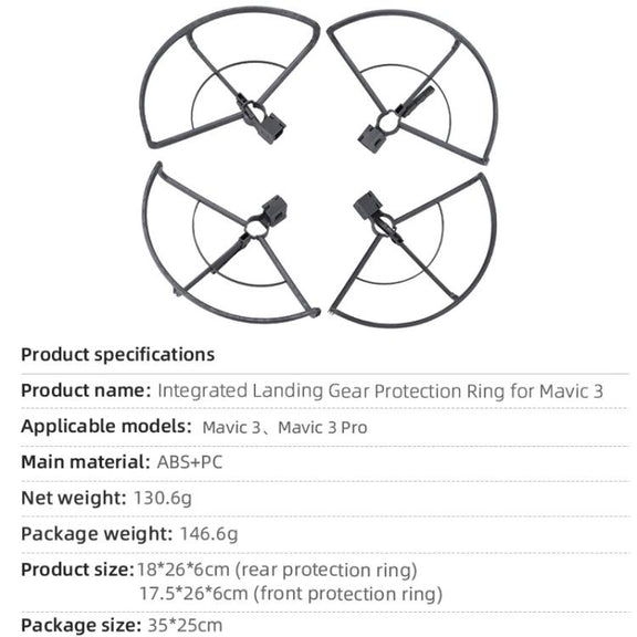 For DJI Mavic 3 / 3 Pro BRDRC Drone Propeller Protective Guard Anti-collision Ring (Grey)