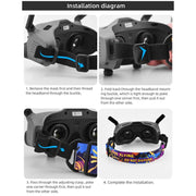 BRDRC Colorful Graffiti Headband Fixed Strap For DJI Aavta Goggles 2 / FPV Goggles V2