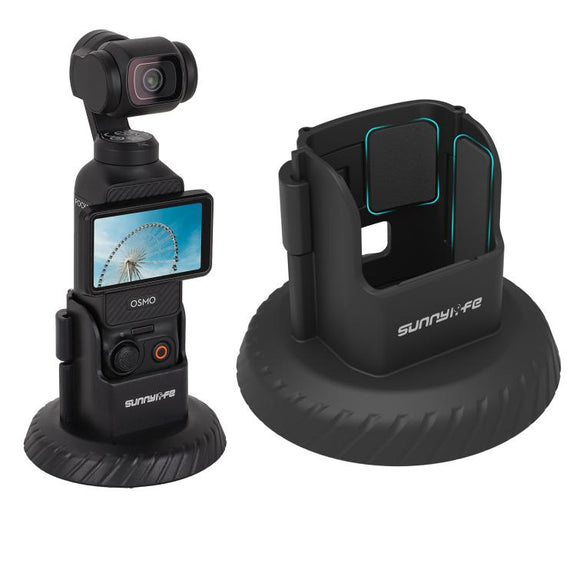 For DJI Osmo Pocket 3 Sunnylife Magnetic Base Mount Tabletop Base Stand Holder (Black)