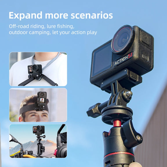 For DJI Osmo Action 5 Pro / 4  / 3 Magnetic Quick Release Base Mount Adapter (Black)