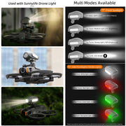 For DJI Avata 2 Sunnylife Action Camera Holder Mount Drone Light Bracket Lamp (Black)