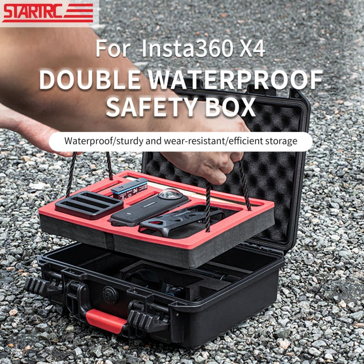 For Insta360 X4 STARTRC Water-resistant EVA ABS Dual-layer Suitcase Storage Box (Black)