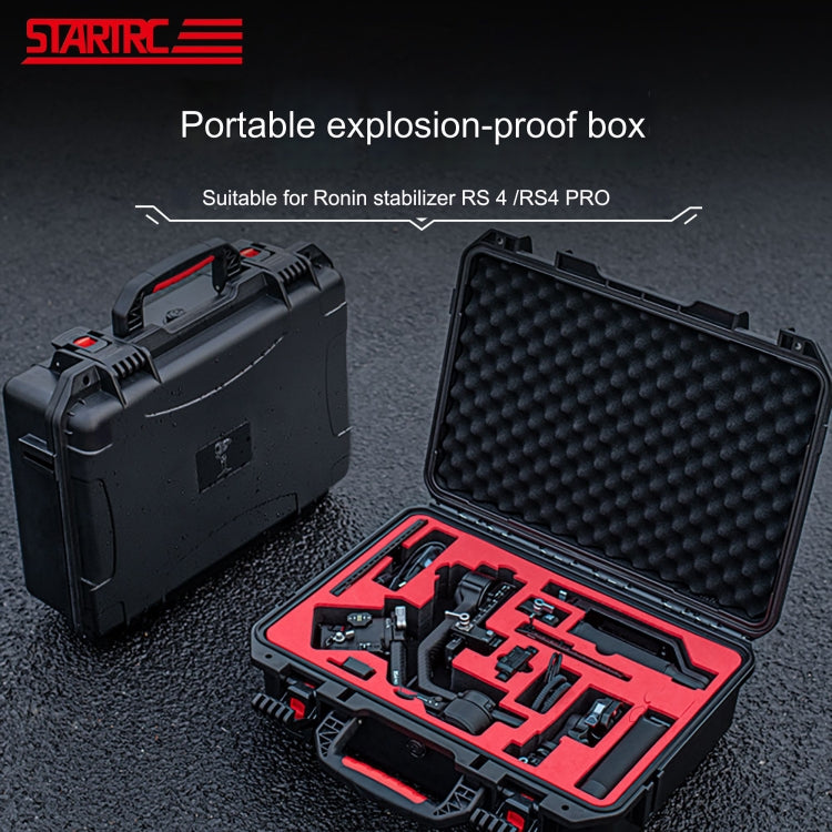 For DJI RS4/  RS4 Pro STARTRC ABS Water-resistant Shockproof Suitcase Portable Storage Box (Black)
