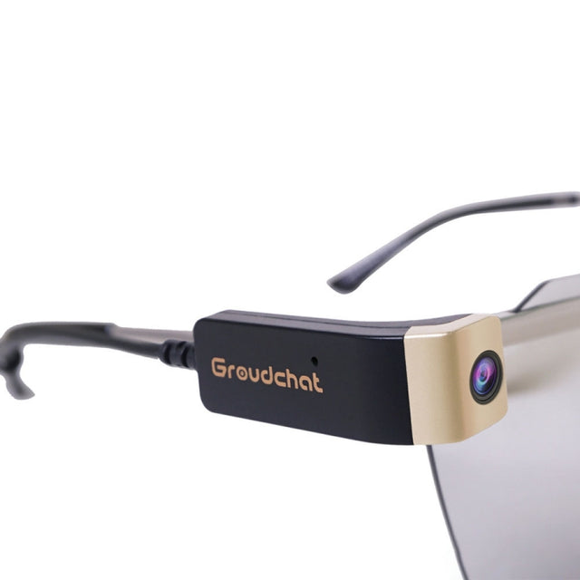 Groudchat JP1DV1 1080P HD Smart Camera Mobile Phone USB Live Camera for Glasses Legs, Built-in Sound-absorbing and Noise-reducing Microphone (Black Gold)