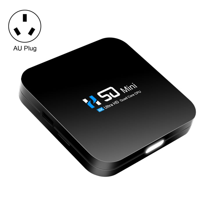 H50 Mini 4K Smart Network TV Box, Android 10.0, RK3318 Quad Core, 2GB+8GB, AU Plug