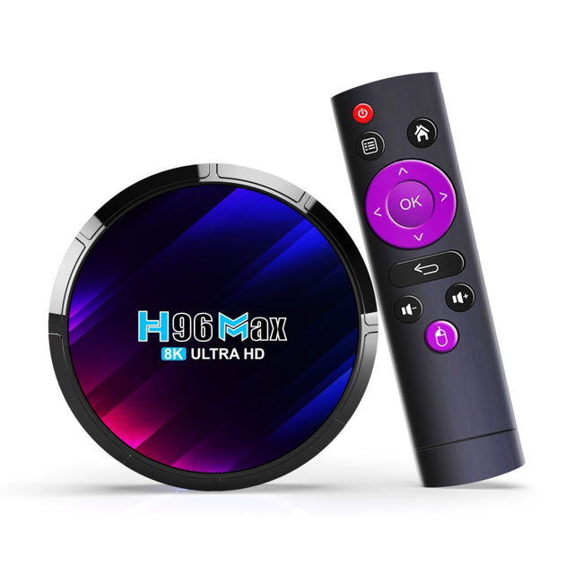 H96 Max 8K Ultra HD Smart TV Box Android 13.0 Media Player with Remote Control, RK3528 Quad-Core, 2GB+16GB(AU Plug)