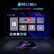 H96 Max 8K Ultra HD Smart TV Box Android 13.0 Media Player with Remote Control, RK3528 Quad-Core, 4GB+32GB(UK Plug)