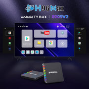 H96 Max W2 4K Ultra HD Android 11.0 Smart TV Box with Remote Control, Amlogic S905W2 Quad-Core, 4GB+64GB(UK Plug)