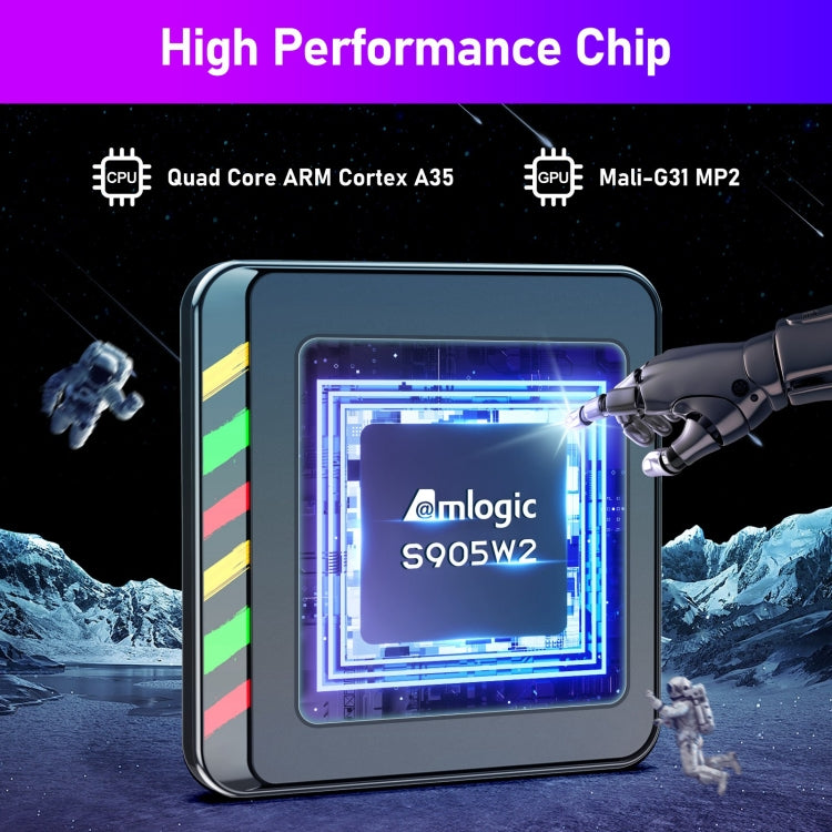 H96 Max W2 4K Ultra HD Android 11.0 Smart TV Box with Remote Control, Amlogic S905W2 Quad-Core, 4GB+64GB(AU Plug)
