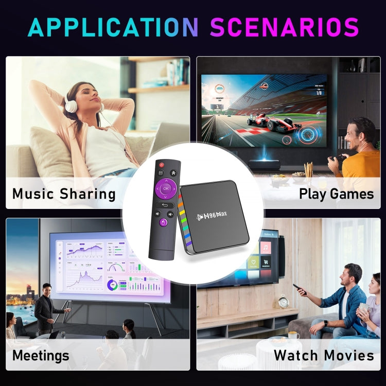 H96 Max W2 4K Ultra HD Android 11.0 Smart TV Box with Remote Control, Amlogic S905W2 Quad-Core, 4GB+64GB(UK Plug)