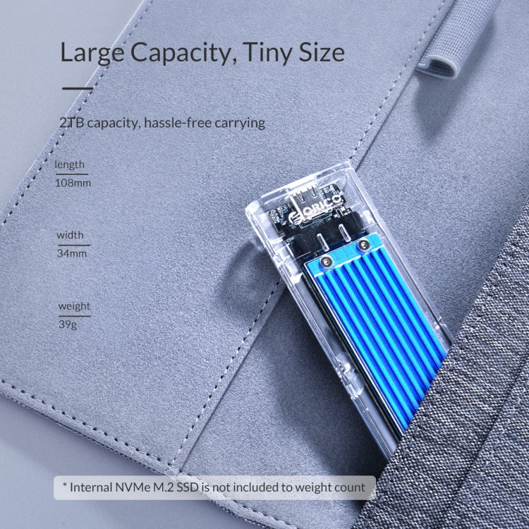 ORICO TCM2-C3 NVMe M.2 SSD Enclosure (10Gbps)
